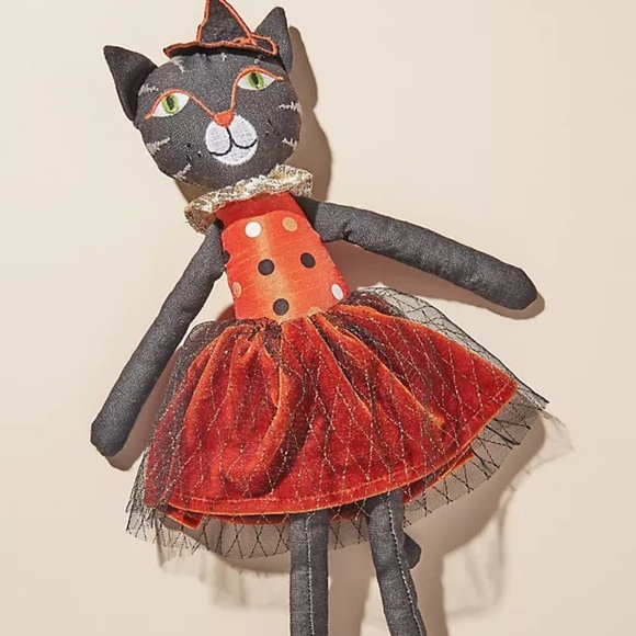 NWT Anthropologie Mon Ami Elvira Halloween Cat - Picture 1 of 2